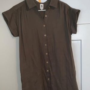 midi button down dress